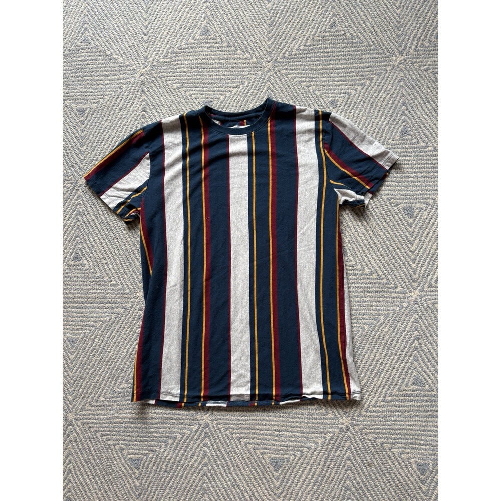 San Francisco Work Shirts Striped T-Shirt - Blue/Multicolor - Large